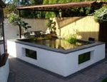 A modern Koi pond fibreglassed by GRP