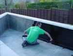 GRP fiberglassing a Koi pond